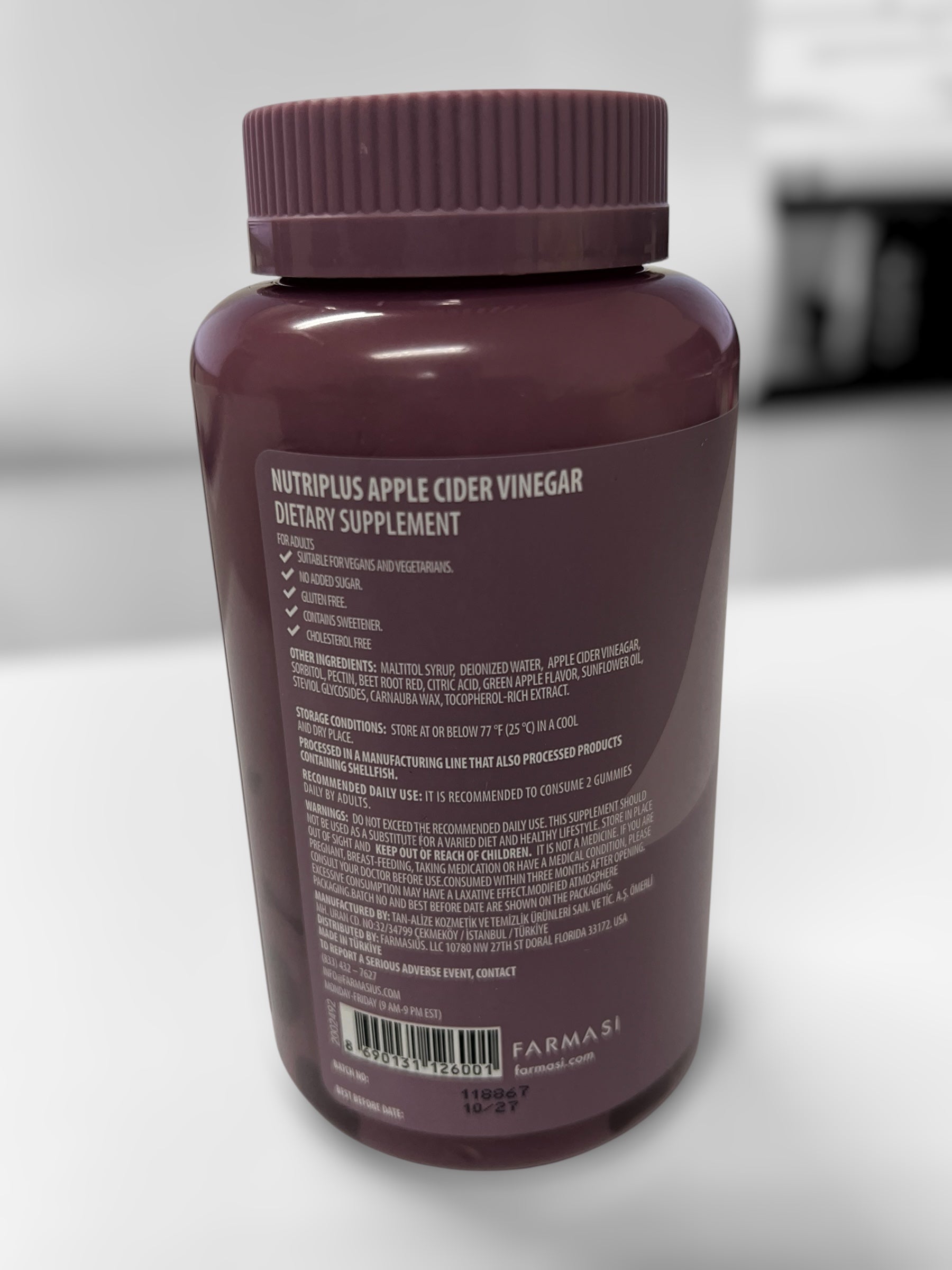 Nutriplus Apple Cider Vinegar Gummies 60 Count | Apple & Pomegranate Gummies